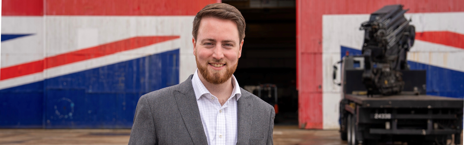 Jacob Young with Union Flag