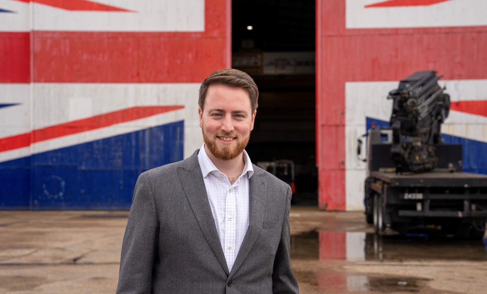 Jacob Young with Union Flag