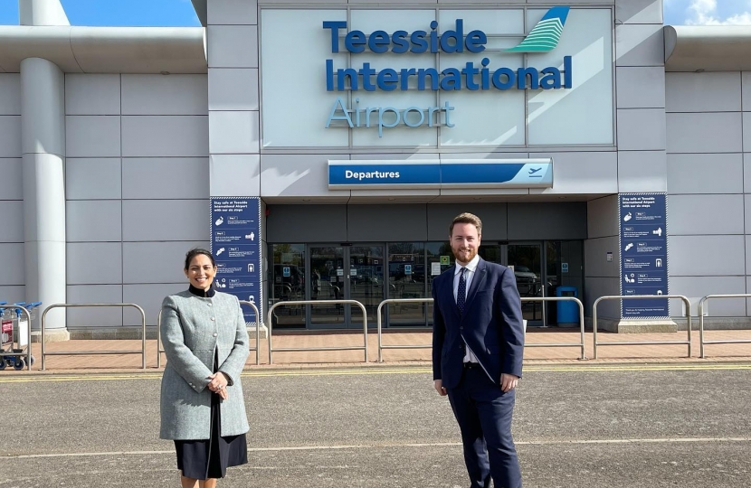 Priti Patel visit @ Teesside Airport 