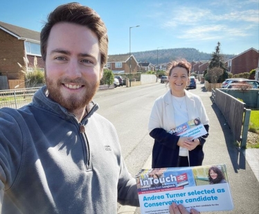 Jacob and Andrea leafletting in New Marske