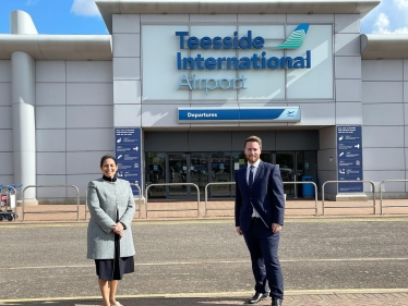 Priti Patel visit @ Teesside Airport 